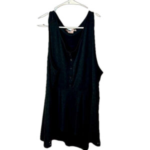 Penningtons Black Eyelet Peplum Sleeveless Top Size 2X